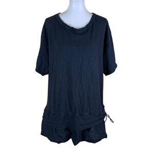 Daily Practice Black Lounge Tunic Relaxed Fit Drawstring Waist XL